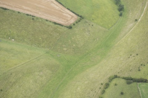 Waves and Time', earth sculpture by Chris Drury, Wolds Way, Thixendale, North Yorkshire, 2017