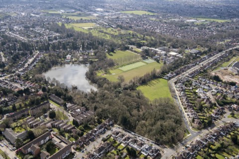 Landscape park at Canons Park, Harrow, London, 2018
