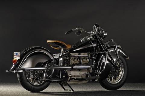 Indian four IOE inline four 1940. Artist: Simon Clay.