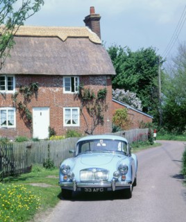 1959 MG A Twin Cam Coupe. Artist: Unknown.
