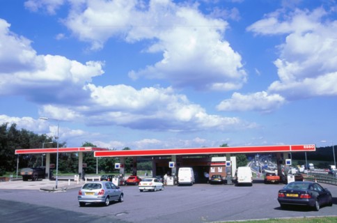 Petrol Station at Rownhams Services on M27 Motorway. Artist: Unknown.