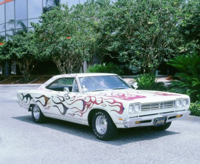 1969 Plymouth customised sedan. Artist: Unknown.