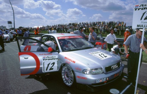 Yvan Muller's Audi A4 on starting grid, Thruxton circuit, Andover, Hampshire, 1998. Artist: Unknown.
