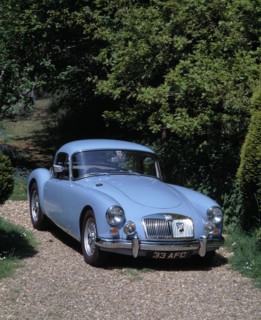 1959 MG A Twin Cam Coupe. Artist: Unknown.