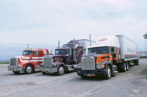 American Trucks at Truckstop in USA. Artist: Unknown.