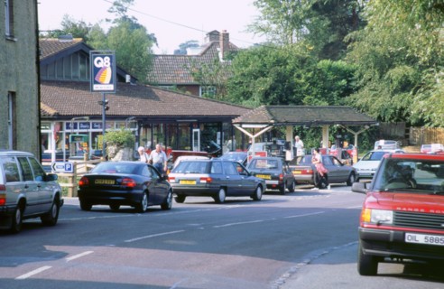 Fuel crisis 2000. Queues for petrol. Artist: Unknown.