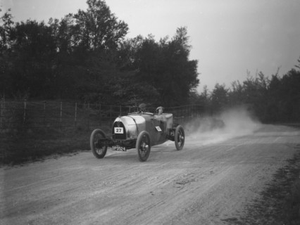 HE 14/40 2120 cc, Inter-Varsity Hillclimb, Tring, Hertfordshire, 5 March 1921. Artist: Bill Brunell.