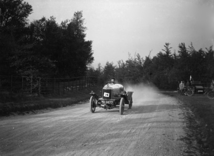 Raymond Mays' Hillman Speed Model 1496 cc 'Quicksilver, Inter-Varsity Hillclimb, Tring, Herts, 1921. Artist: Bill Brunell.