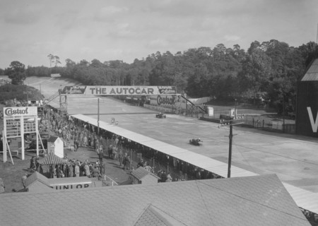 Austin 747 cc works racer competing at Brooklands. Artist: Bill Brunell.
