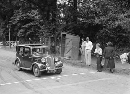 GK Collier's Wolseley Wasp, winner of a silver award at the MCC Torquay Rally, July 1937. Artist: Bill Brunell.