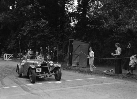 Peter Clark's HRG, winner of a silver award at the MCC Torquay Rally, July 1937. Artist: Bill Brunell.