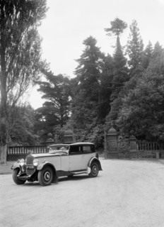 Kitty Brunell road testing a 1931 Delage D8, Wykehurst Place, Bolney, Sussex. Artist: Bill Brunell.