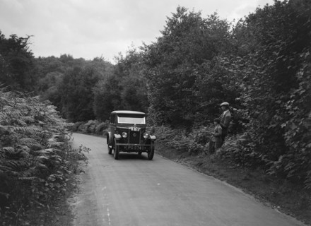 Morris Minor taking part in a First Aid Nursing Yeomanry trial or rally, 1931. Artist: Bill Brunell.