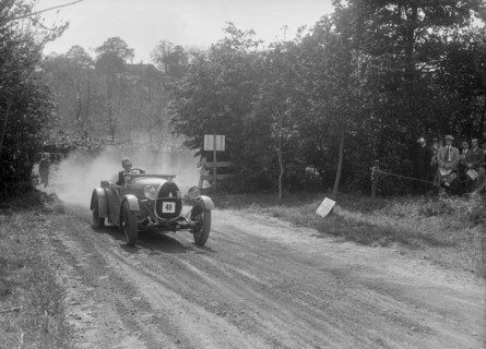 Bugatti Type 30, Bugatti Owners Club Hill Climb, Chalfont St Peter, Buckinghamshire, 1935. Artist: Bill Brunell.