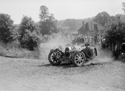 Bugatti Type 37, Bugatti Owners Club Hill Climb, Chalfont St Peter, Buckinghamshire, 1935. Artist: Bill Brunell.