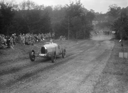Bugatti Type 35, Bugatti Owners Club Hill Climb, Chalfont St Peter, Buckinghamshire, 1935. Artist: Bill Brunell.