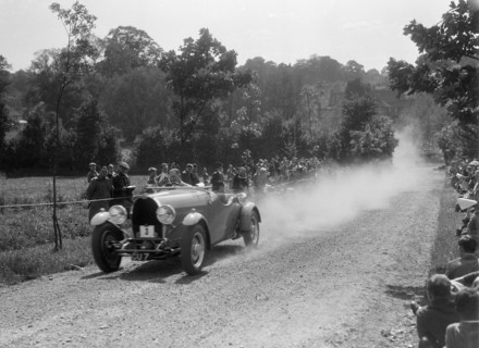 Bugatti Type 49, Bugatti Owners Club Hill Climb, Chalfont St Peter, Buckinghamshire, 1935. Artist: Bill Brunell.