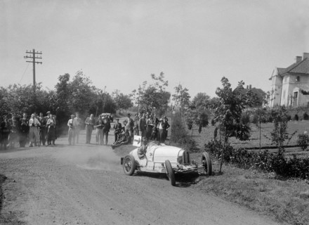 Bugatti Type 37, Bugatti Owners Club Hill Climb, Chalfont St Peter, Buckinghamshire, 1935. Artist: Bill Brunell.