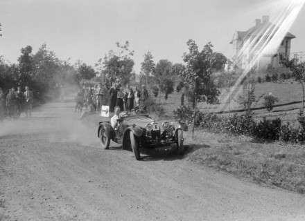 Bugatti Type 37, Bugatti Owners Club Hill Climb, Chalfont St Peter, Buckinghamshire, 1935. Artist: Bill Brunell.