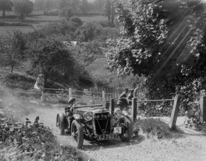 1933 Crossley Ten taking part in a West Hants Light Car Club Trial, Ibberton Hill, Dorset, 1930s. Artist: Bill Brunell.