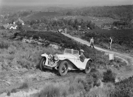 1935 Riley Imp 2-seater sports taking part in the NWLMC Lawrence Cup Trial, 1937. Artist: Bill Brunell.