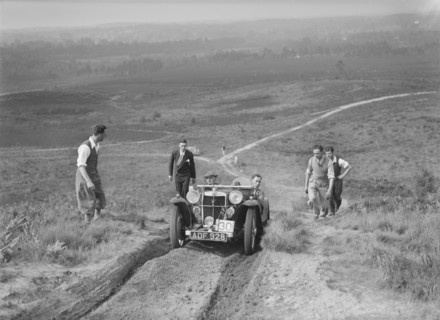 1935 MG PA taking part in the NWLMC Lawrence Cup Trial, 1937. Artist: Bill Brunell.