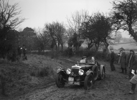Frazer-Nash of JD Greaves at the Sunbac Colmore Trial, near Winchcombe, Gloucestershire, 1934. Artist: Bill Brunell.