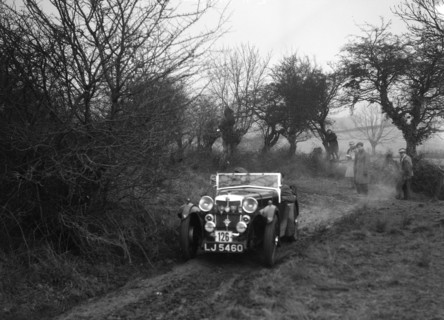 MG Magna of EH Banfield at the Sunbac Colmore Trial, near Winchcombe, Gloucestershire, 1934. Artist: Bill Brunell.