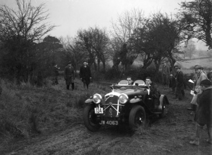 Wolseley Hornet of HK Crawford at the Sunbac Colmore Trial, near Winchcombe, Gloucestershire, 1934. Artist: Bill Brunell.