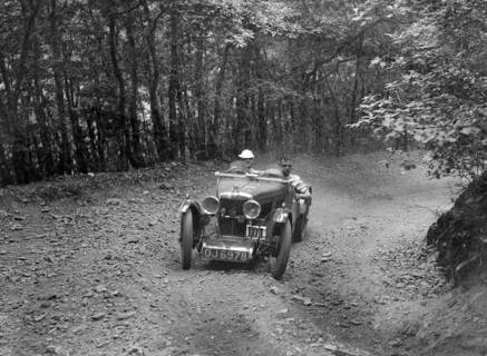 MG J2 competing in the Brighton & Hove Motor Club Brighton-Beer Trial, 1934. Artist: Bill Brunell.