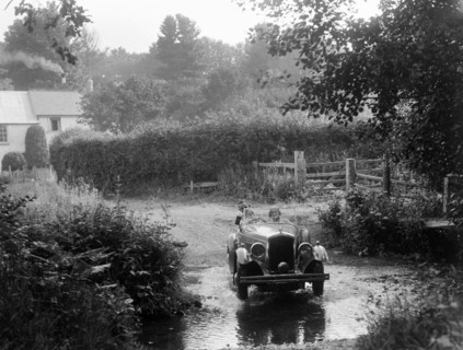 Wolseley competing in the B&HMC Brighton-Beer Trial, Windout Lane, near Dunsford, Devon, 1934. Artist: Bill Brunell.