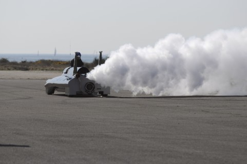 British Steam Car Challenge testing at Thorney Island Artist: Unknown.
