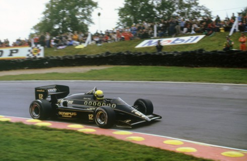Ayrton Senna in the Lotus 97T Renault at 1985 European Grand Prix Brands Hatch Artist: Unknown.