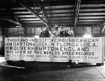 Sunbeam 1000hp World Land speed record attempt at Daytona 1927 Artist: Unknown.