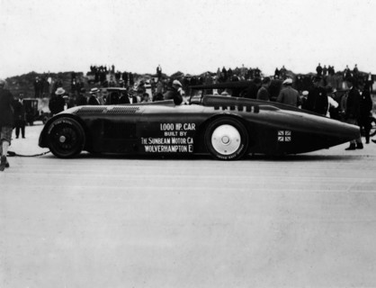 Sunbeam 1000hp World Land speed record attempt at Daytona 1927 Artist: Unknown.