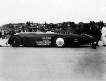 Sunbeam 1000hp World Land speed record attempt at Daytona 1927 Artist: Unknown.