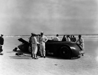 Sunbeam 1000hp World Land speed record attempt at Daytona 1927 Artist: Unknown.
