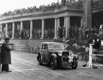 1934 Singer Nine Sports Coupe on Blackpool Rally Artist: Unknown.