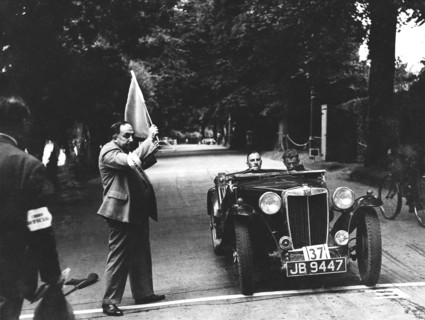 MG TA competing on 1937 MCC Torquay rally Artist: Unknown.