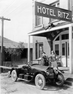 1918 Stutz Bearcat on movie set Artist: Unknown.