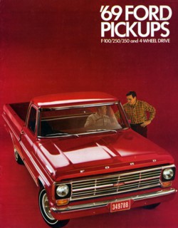 1969 Ford F-100 pick up truck brochure Artist: Unknown.