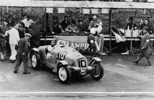 Delahaye 135S driven by Rene Le Begue and Nicolas Mahe, at the Ulster TT Ards 1936 Artist: Unknown.