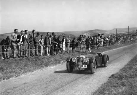 Atalanta of GAT Weldon competing at the Bugatti Owners Club Lewes Speed Trials, Sussex, 1937. Artist: Bill Brunell.