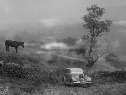 Ford V8 saloon of RE Alexander competing in the MCC Sporting Trial, 1935. Artist: Bill Brunell.