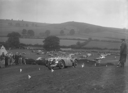 MG J2 competing in the MG Car Club Rushmere Hillclimb, Shropshire, 1935. Artist: Bill Brunell.