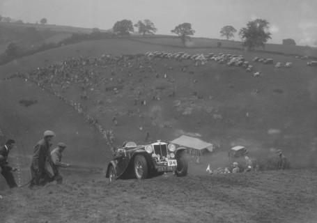 MG Magnette NA competing in the MG Car Club Rushmere Hillclimb, Shropshire, 1935. Artist: Bill Brunell.
