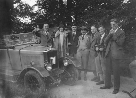 Morris Cowley with participants in the JCC Inter-Centre Rally, 1932. Artist: Bill Brunell.