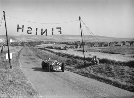 Atalanta of GAT Weldon competing at the Bugatti Owners Club Lewes Speed Trials, Sussex, 1937. Artist: Bill Brunell.