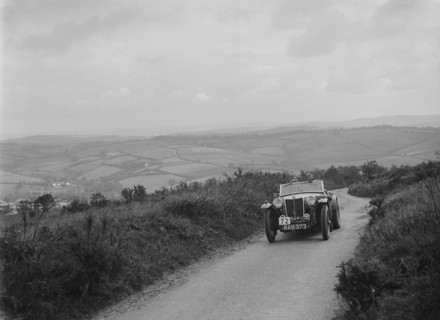MG TA of NH Grove competing in the MCC Torquay Rally, 1938. Artist: Bill Brunell.