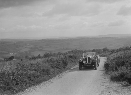 Frazer-Nash BMW 315/40 of AE Frost competing in the MCC Torquay Rally, 1938. Artist: Bill Brunell.